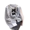 Estilo Coreano 2025 Primavera y Otoño Nuevo Estilo Pequeño Lazo Fragante Suéter Suave y Ceroso Cárdigan para Mujer Encaje Botón de Corazón Chaqueta de Punto