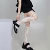 Calcetines Lolita de Pantorrilla Calcetines Finos de Encaje a Media Pantorrilla Calcetines de Felpa Blancos de Primavera y Verano para Mujer Transpirables Calcetines Lolita