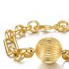 Pulsera personalizada con cadena rectangular de bola de linterna de latón chapado en oro de 18 quilates, estilo europeo y americano, B212234