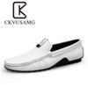 Marca da Moda Tamanho Grande Masculino Primeira Camada Couro Slip-On Slip-Ons Respirável Solado Macio Superfície Macia Sapatos de Couro Business Casual para Homens Mais Veludo