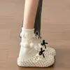 Zapatillas de casa dulces de tamaño pequeño con suela gruesa para aumentar la altura y cierre de lazo, zapatillas de punta cerrada versátiles de moda para otoño para mujer