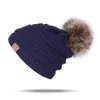 Gorro de punto con pompón para hombre y mujer de invierno, gorro cálido para exteriores de lana para curling, gorro cálido de exportación