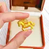Joyería Chapada en Oro, Collar Atractor de Riqueza, Colgante Tradicional Dinámico de Caballo Llevando Monedas, Caballo del Zodiaco, Joyería de Colgante de Nuevo Estilo Chino