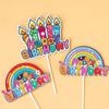 Velas de Papel Arcoíris para Bebé y Niños ins Feliz Cumpleaños Decoración para Pastel Plug-in Suministros para Fiesta de Postre Disfrazarse