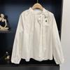 Camisa elegante de algodón con cuello francés NUNBAI para mujer, diseño de nicho de primavera, estilo occidental.