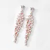 Pendientes de Borlas de Circonita Populares Transfronterizos, Pendientes de Lujo Ligero y de Gama Alta, Pendientes Largos, Joyería Vintage Estilo Europeo y Americano para Mujer