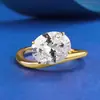 Anel de diamante de ovo de pombo eólico iins de prata anel básico de moda 8*10mm anel de diamante de estilo europeu e americano S925 de prata Joker