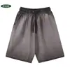 Shorts vintage de algodón pesado desgastado, algodón lavado completo, degradado bicolor, holgados oversize, moda transfronteriza estilo hombre