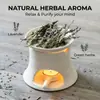 Estufa de Aromaterapia Cerámica Chimenea Oficina Lavanda Salvia Incienso Adorno Calentador de Velas Estufa a Prueba de Fuego para Incienso