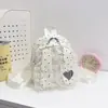 Mochila de Lunares de Encaje Estilo Coreano Chica Dulce Nuevo Conejo de Orejas Caídas de Moda Alta Apariencia Elegante Mochila de Viaje