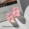 Venda quente transparente rosa dos desenhos animados urso resina acessórios DIY sapato fivela material decorativo buraco sapatos acessórios amor acessórios
