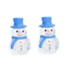 Yqt Gorro Azul Luminoso Muñeco de Nieve Mini Juguete de Comida Resina Accesorios para Joyería DIY Escena en Miniatura Adornos de Escritorio Navideños