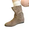 Nuevas botas western de otoño de dos vías convertibles para mujer, elegantes botines con hebilla y diseño interior que aumenta la altura.