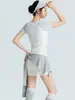 Nova Coleção Primavera/Verão 2026 Camiseta Esportiva Canelada de Tencel Modal 10A Antibacteriana Roupa de Yoga Modelagem Justa Roupa Fitness para Mulheres