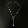 Collar de lazo para mujer, nuevo estilo 2021, diseño de nicho de lujo ligero, cadena de clavícula con sentido, accesorios sencillos de alta gama, collar