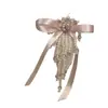 Nuevo Pinza para el Cabello con Lazo Rosa Suave y Puro y Perlas, Accesorio para el Cabello de Lado Girly y Elegante para Mujeres
