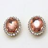 Gema de cristal de colores ovalada de 13 x 18 mm para hacer tú mismo, para ropa, sombreros, bufandas, decorativa, con garras y base dorada.