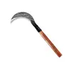 Foice Martelada com Dorso Preto, Faca Curva de Corte Rápido, Ferramenta para Capinar, Faca Agrícola de Aço Manganês Alto, Faca de Duplo Propósito para Cortar e Aparar Grama