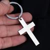 Chaveiro de cruz em aço inoxidável espelhado, item popular transfronteiriço, pingente de joia com letras de moda hip hop para DIY
