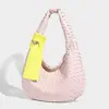Bolso Tejido de Cuero Rosa Mate Suave de Diseño de Nicho 2026 Nueva Moda Bolso Tote de Gran Capacidad Bolso de Mano de Alta Gama