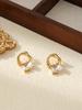 Aretes de Circonita de Color Cuadrado con Cuenta Destacada Aretes Geométricos Franceses de Acero de Titanio Hebilla para la Oreja Diseño Nicho Aretes de Acero Inoxidable Chapados en Oro