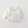Macacão de bebê recém-nascido com mangas compridas e abertura nas costas, acolchoado 40g, sem costura, Classe A, essencial para meninos e meninas em kits de maternidade