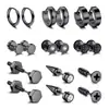 Nuevo Set de Acero Inoxidable Punk Negro de Amazon Tornillo para Mancuernas Pendientes Pendientes Pendientes Pendientes Transfronterizos Suministro