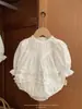 Romper Vestido de Renda Estilo Coreano para Bebê Menina Outono 2026 para Primeiro Aniversário e Celebração dos Cem Dias Roupa Infantil