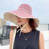 Novo chapéu de primavera e verão 2025 chapéu de pescador com aba larga proteção solar chapéu de sol feminino moda japonesa chapéu de sol para atividades ao ar livre