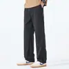 Pantalones de Explorador para Hombre Primavera y Verano Nuevo Estilo Lyocell Pantalones Casuales Sueltos Deportivos para Hombre Caída Recta Pierna Ancha Pantalones Largos