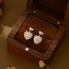 Aretes de Perlas Francesas Retro con Aguja de Plata S925 para Mujer Diseño Nicho y Estilo de Comunicación Amor Joyería para la Oreja Aretes Exquisitos