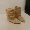 Nuevas Botas de Tacón Grueso con Hebilla Estilo Wasteland para Mujer Otoño Caña Suave Suela Flexible Retro Estilo 2026 Versátiles para Pantalones Botas de Media Pantorrilla