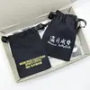 Bolsa de Algodão Preta Bolsa de Lona para Joias Bolsa de Armazenamento para Presentes de Joias com Cordão Pequena Bolsa de Algodão Bolsa de Material com Cordão