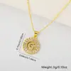 Colar com pingente de cobre europeu e americano micro-incrustado com zircônia 26 letras do alfabeto inglês joia redonda da moda feminina vendas diretas da fábrica
