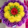 Coroa de Crisântemos de Seda Feita à Mão, Produto Acabado para Oferendas de Qingming, Buquês Florais Multicoloridos, Suprimentos Funerários