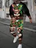 Traje de Sudadera con Cuello Redondo y Pantalón para Hombre Temu Transfronterizo Estampado 3D Moda Hip-Hop al Aire Libre Ropa Deportiva