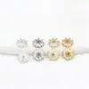 Colgante Espaciador Flor Hueca con Diamante Microincrustado Chapado en Oro Real 18K que Conserva el Color Accesorios para Joyería de Cuentas DIY para Pulseras y Collares C21