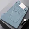 Jeans verde de alta qualidade e luxo leve italiano para homens, novas calças masculinas versáteis, da moda, slim-fit e elásticas para primavera e outono