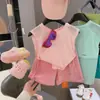 Conjunto Novo de Coletes Infantis 2026 Novo Estilo Sensação de Gelo Secagem Rápida Respirável Casual Sem Mangas Conjunto de Verão para Meninas