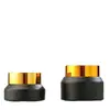 15g30g50g botella de crema negra de hombro inclinado botella de vidrio a prueba de luz para crema facial botella sellada para crema de ojos botella vacía para muestra de mascarilla