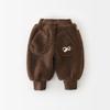 Pantalones de Invierno para Niños Pequeños y Niños Coreanos Estilo Caricatura Ojos Grandes Pantalones Peludos Ropa Exterior para Bebé Pantalones de Gran Trasero 55646