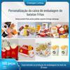 Caixa de batata frita dobrável grátis, caixa descartável personalizada para viagem, caixa de embalagem para batatas fritas, lanche de qualidade alimentar, caixa de pipoca