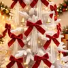 Nuevo producto transfronterizo: Adorno de pared de lazo de terciopelo de perla para árbol de Navidad, decoración para arreglo navideño DIY