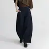 ¡Pantalones del Tesoro! Jeans de Pierna Ancha Azul Oscuro 'Arc Wander' con Corte 3D, Antidesvanecimiento, de Cintura Alta, Adelgazantes para Mujer