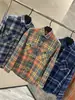 Estilo Ropa de Trabajo Otoño Versátil Adelgazante Moderno Casual Manga Larga Retro Cuadros Camisa Hombres 14080