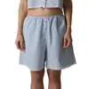 Pantalones de Rayas Mismo Estilo Skims Hilo de Algodón Rayas Teñidas Encaje Botón Conjunto de Tres Piezas Shorts para Casa