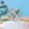 Evelle brisa do oceano amor coqueiro s925 banhado a platina contas soltas diy atacado acessórios de planta