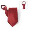 Corbata de Nuevo Estilo para Hombre de 8 cm Fácil de Usar, Corbata Perezosa de Rayas Rojas de Alta Gama, Diseño Personalizado Disponible, No Necesita Atar