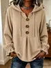 Ropa de Mujer Europea y Americana 2026 Transfronteriza Amazon Estación Independiente Nuevo Sudadera con Capucha de Manga Larga Camisa de Botones con Escote en V Pequeño Mujer