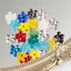 Estilo ins vidro de trabalhador leve doce colorido irregular furo grande flor pingente brincos DIY feitos à mão com contas acessórios de material